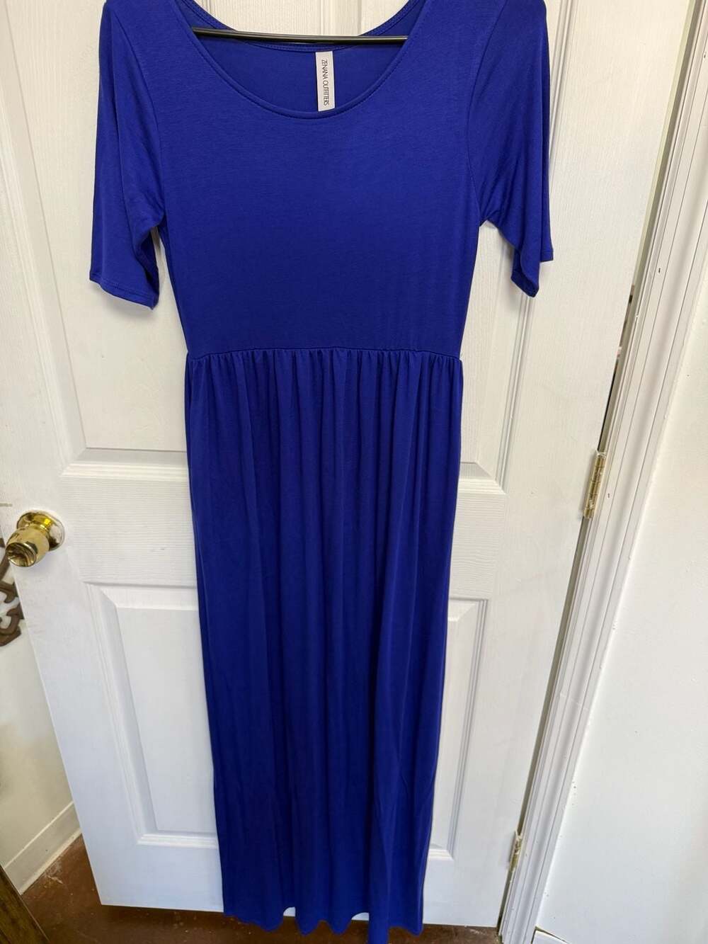 Zenana Outfitters Royal Blue Short Sleeve Maxi Dress Size S
